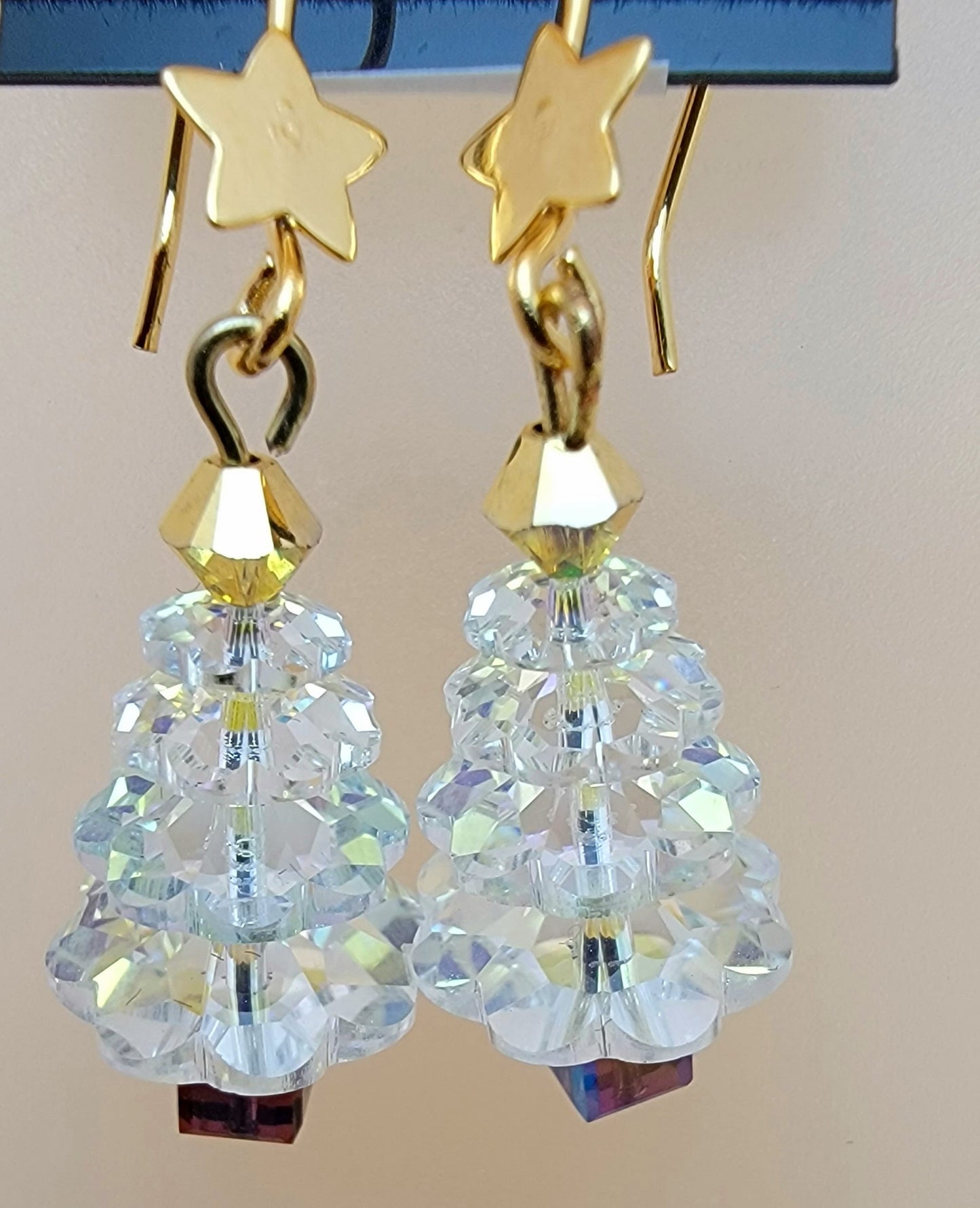Swarovski Clear Crystal Christmas Tree with Amethyst Cube