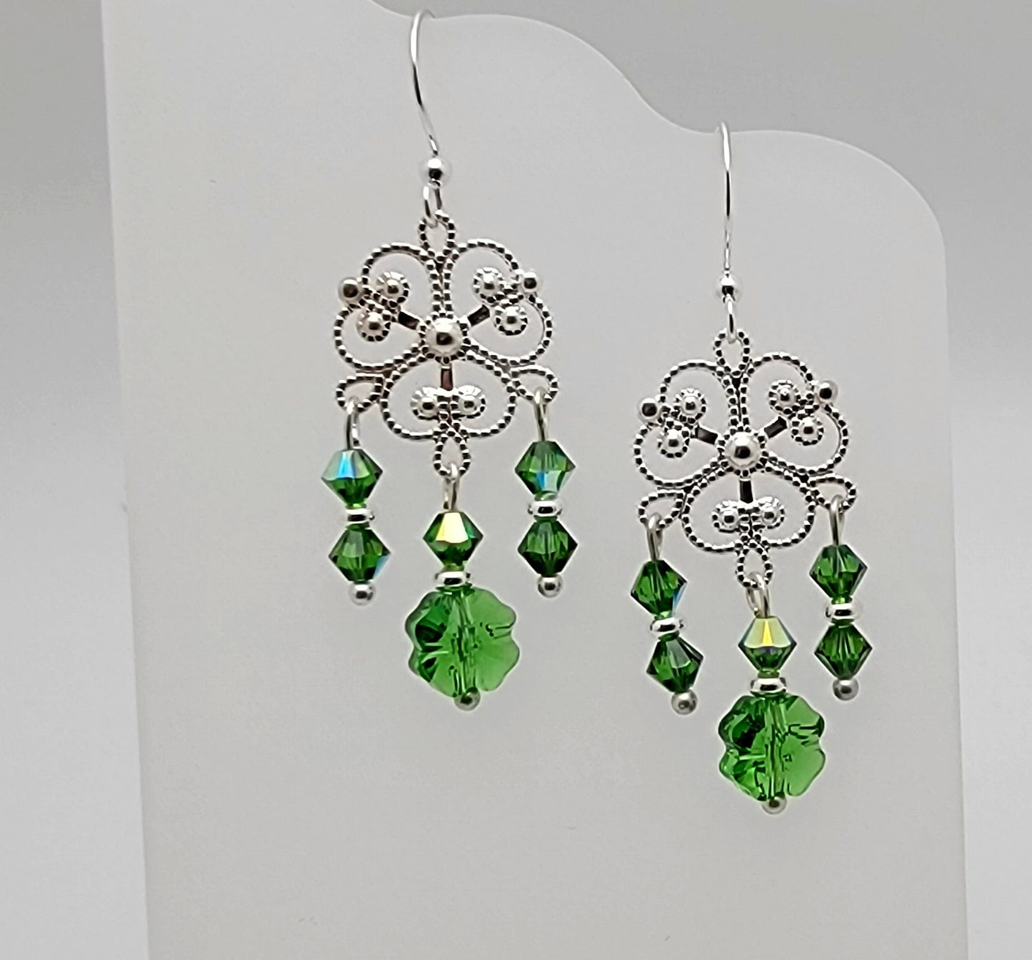 Crystal Passion Fern Green & Silver Lucky Clover