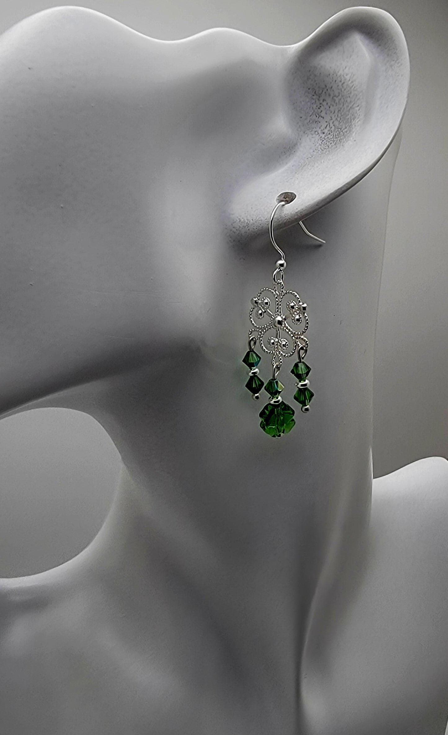 Crystal Passion Fern Green & Silver Lucky Clover
