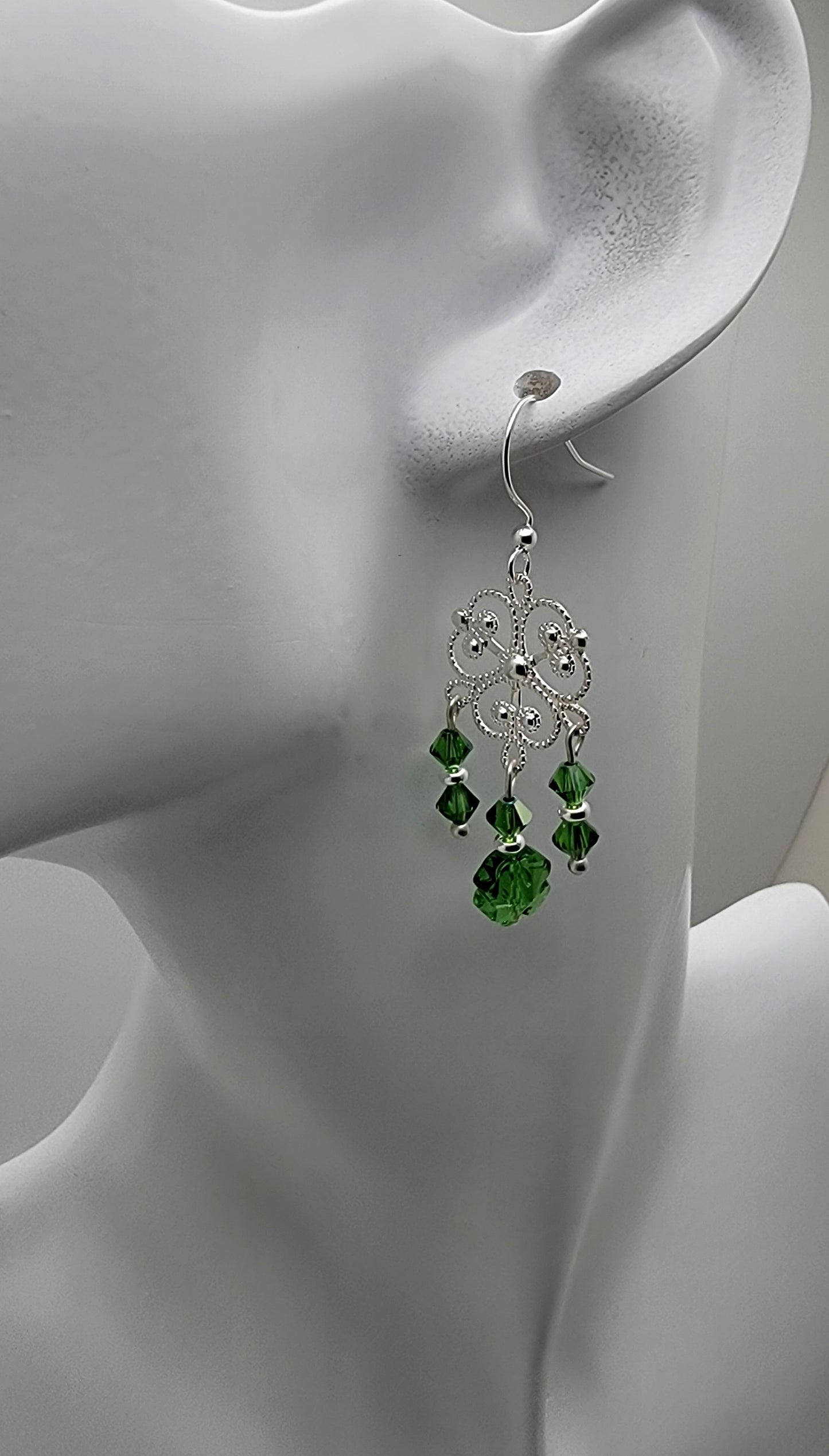 Crystal Passion Fern Green & Silver Lucky Clover