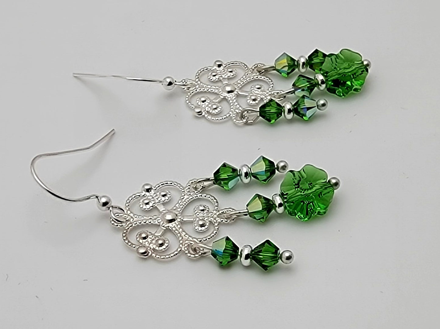 Crystal Passion Fern Green & Silver Lucky Clover