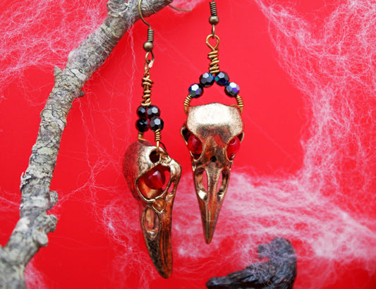 Raven Skull Earrings