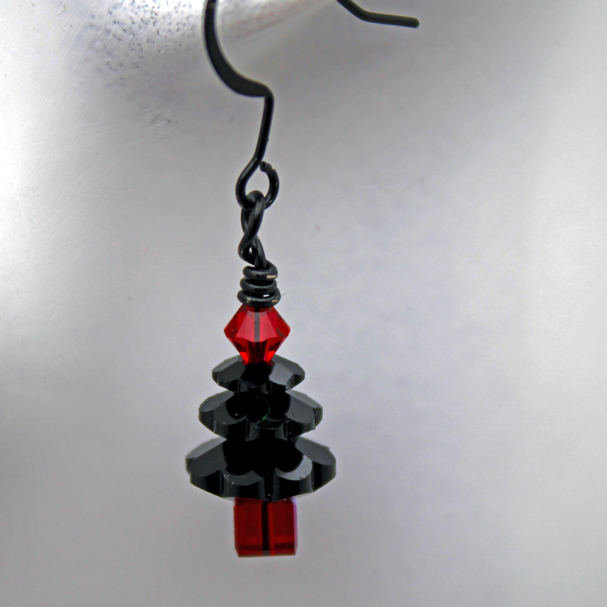 Black Crystal Trees with Red Accent Crystal Beads