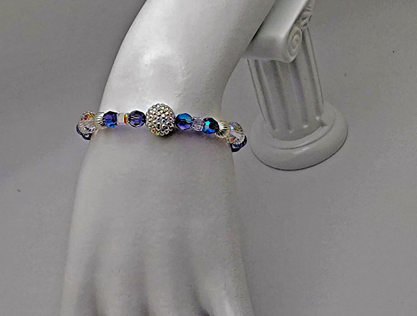 Swarovski Tanzanite and Crystal Memory Bracelet