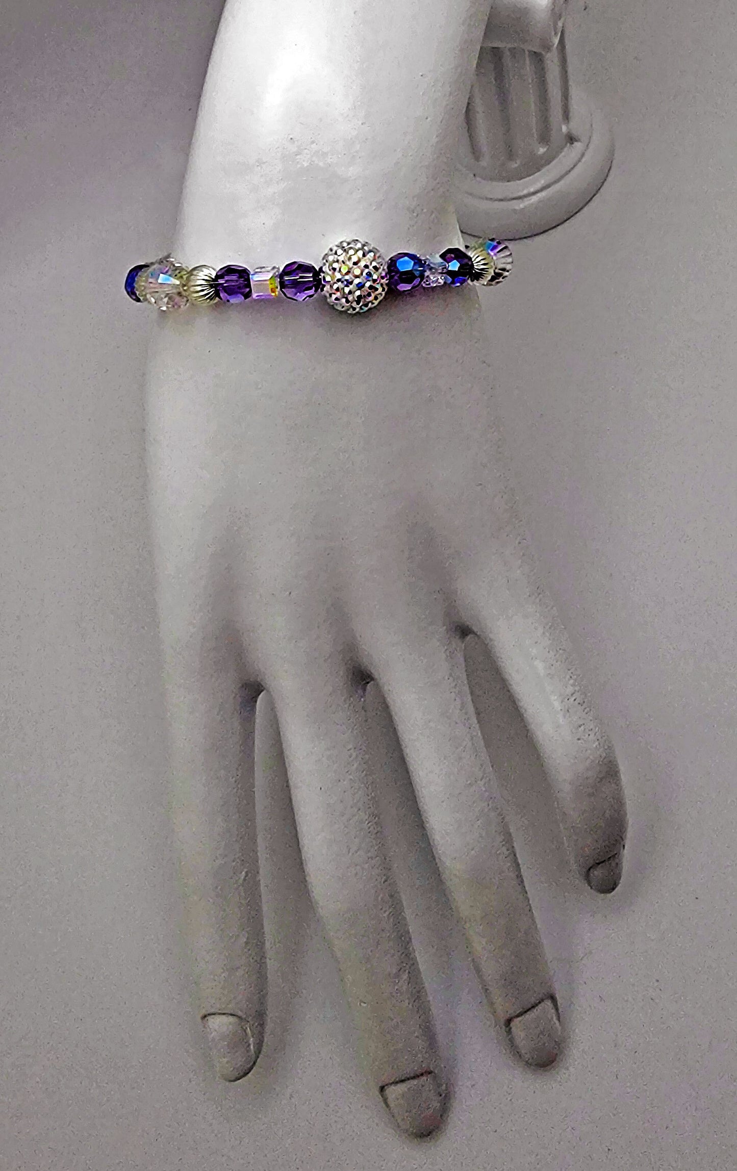 Swarovski Tanzanite and Crystal Memory Bracelet