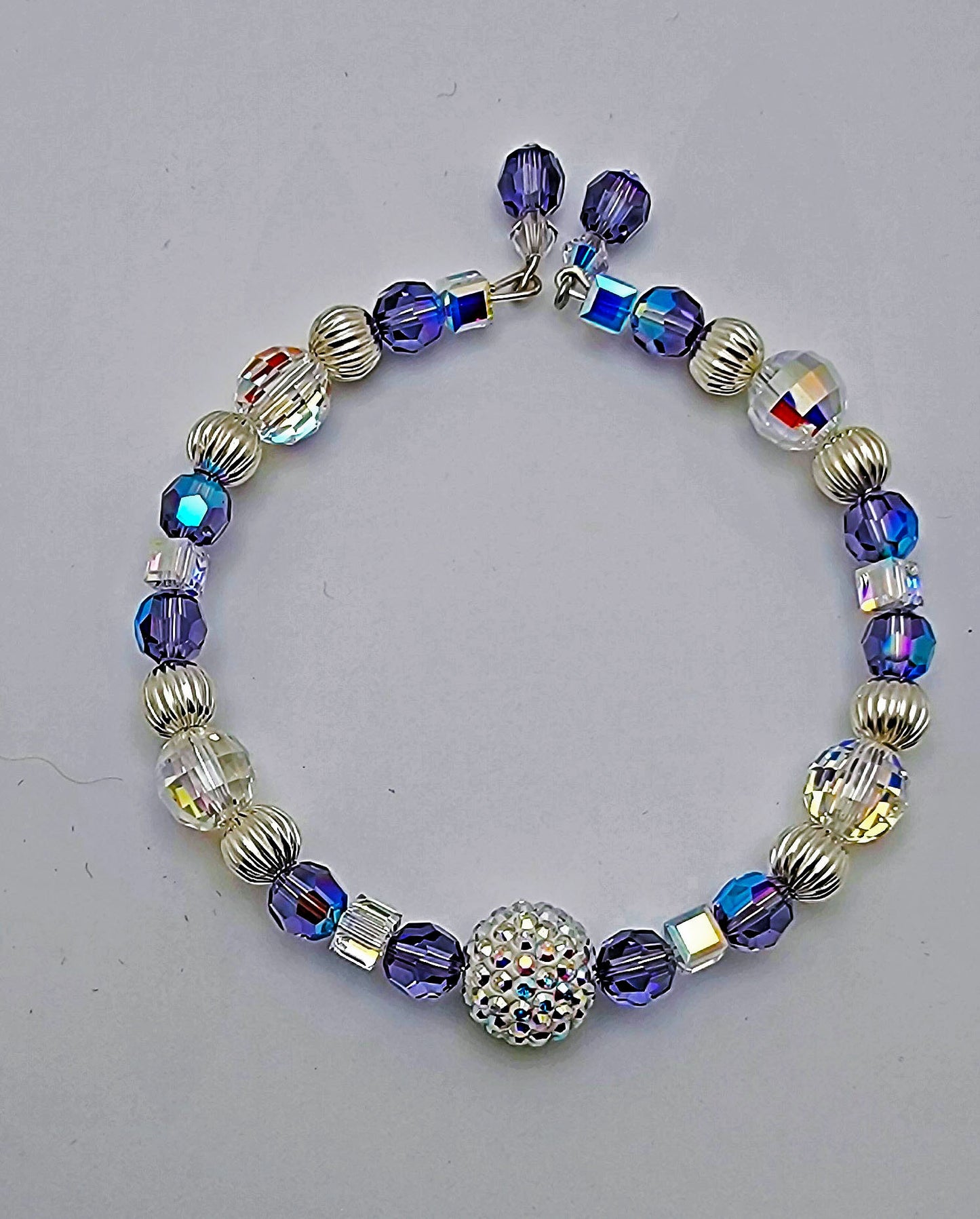 Swarovski Tanzanite and Crystal Memory Bracelet