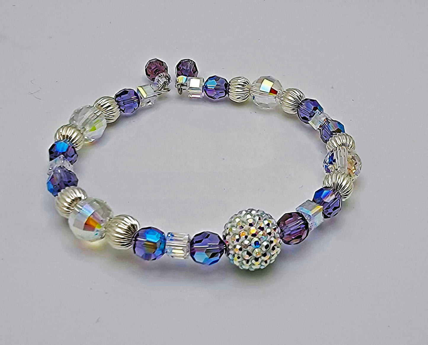 Swarovski Tanzanite and Crystal Memory Bracelet