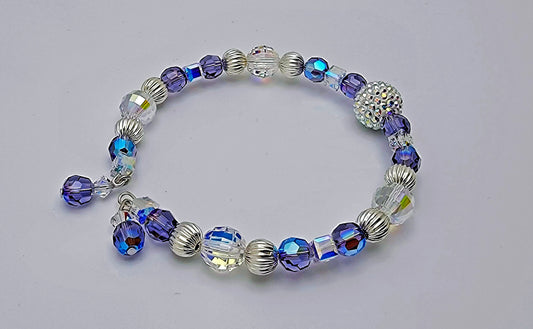 Swarovski Tanzanite and Crystal Memory Bracelet