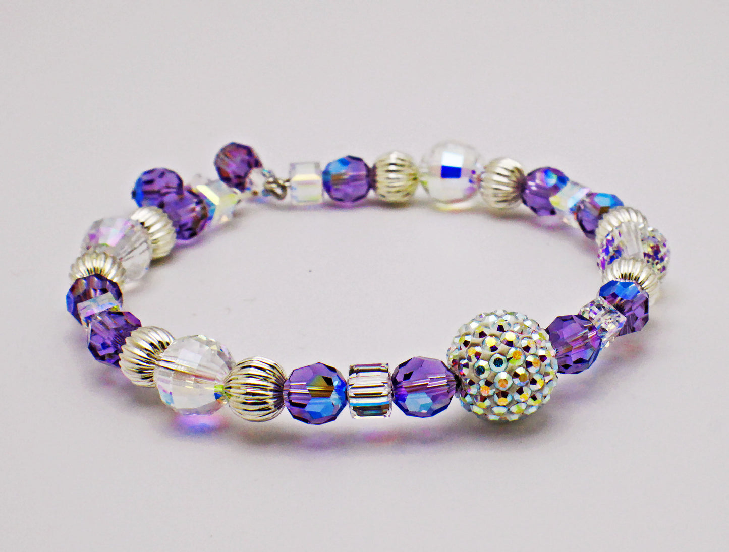 Swarovski Tanzanite and Crystal Memory Bracelet