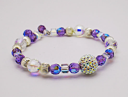 Swarovski Tanzanite and Crystal Memory Bracelet
