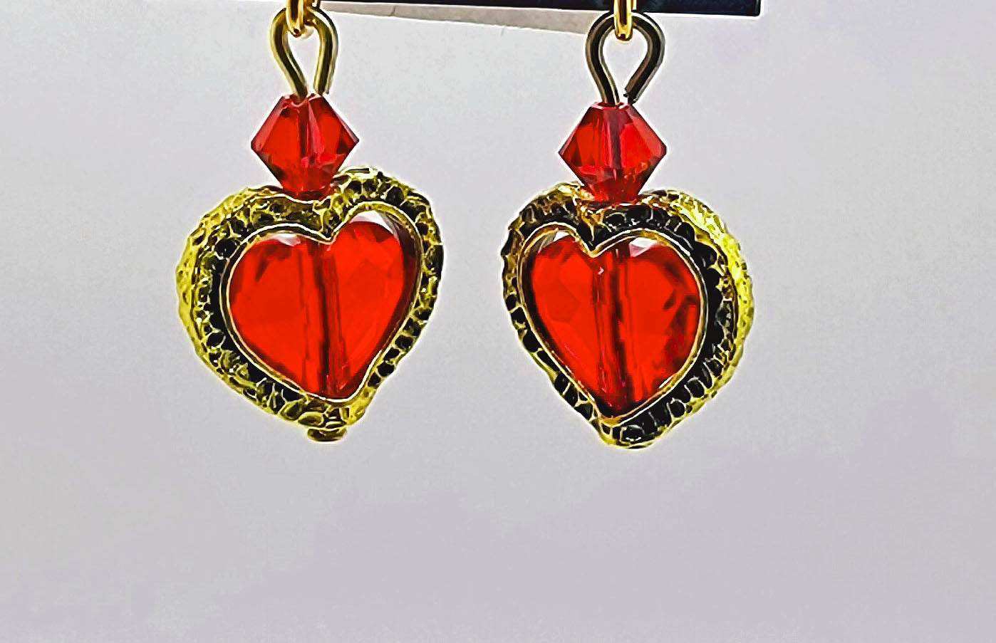 Crystal Passion Siam and Gold Hearts