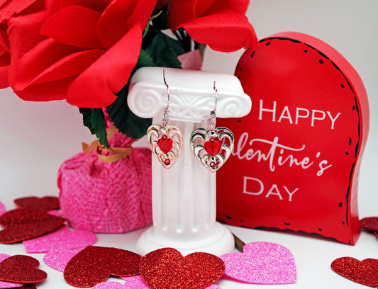 Silver and Red Heart