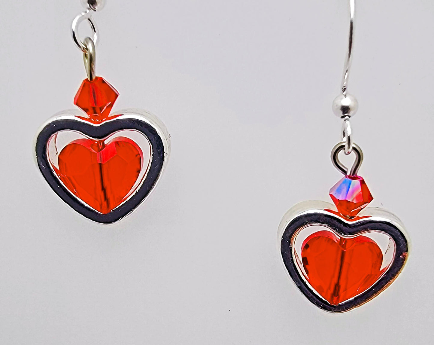 Small Smooth Silver & Red Heart