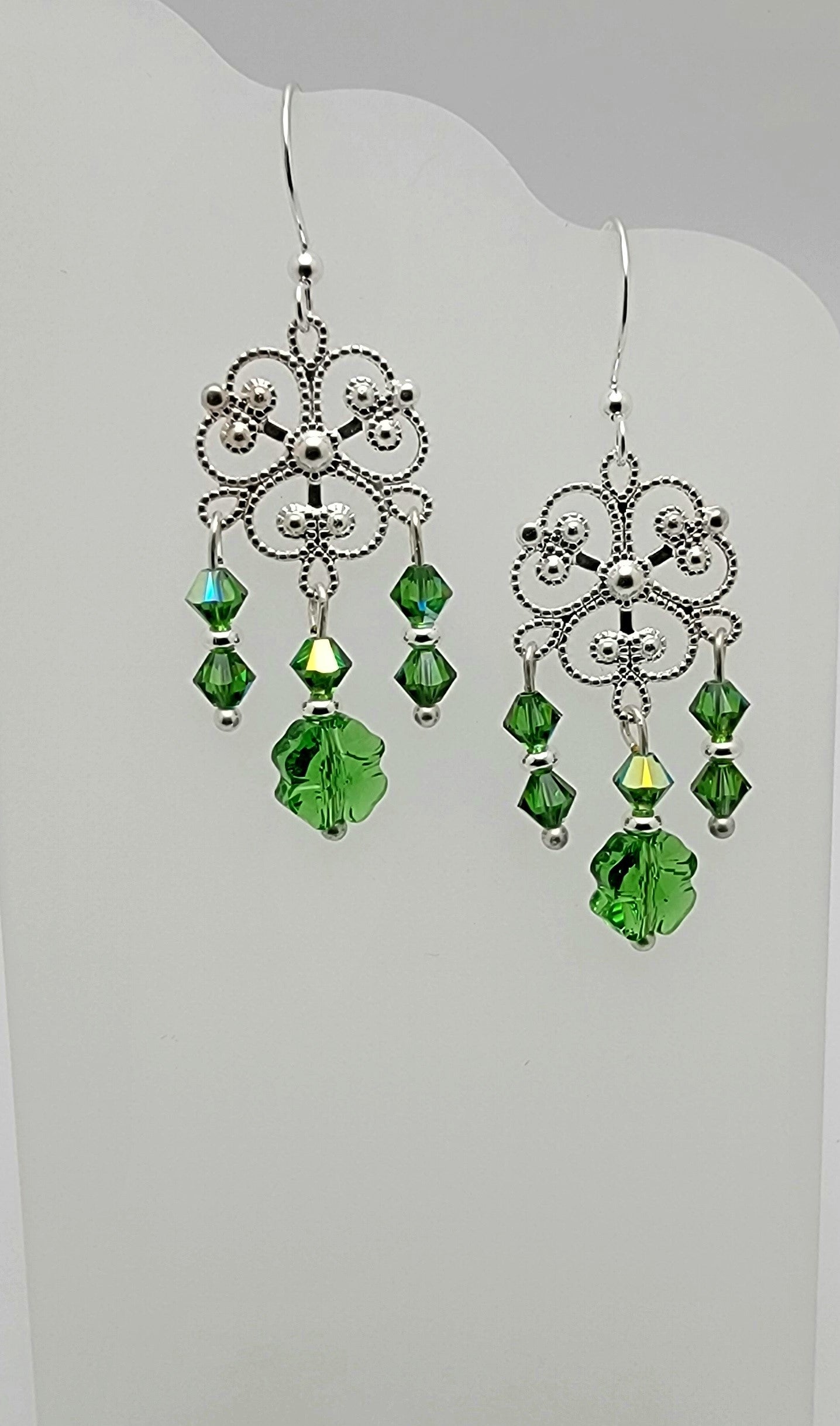 Crystal Passion Fern Green & Silver Lucky Clover