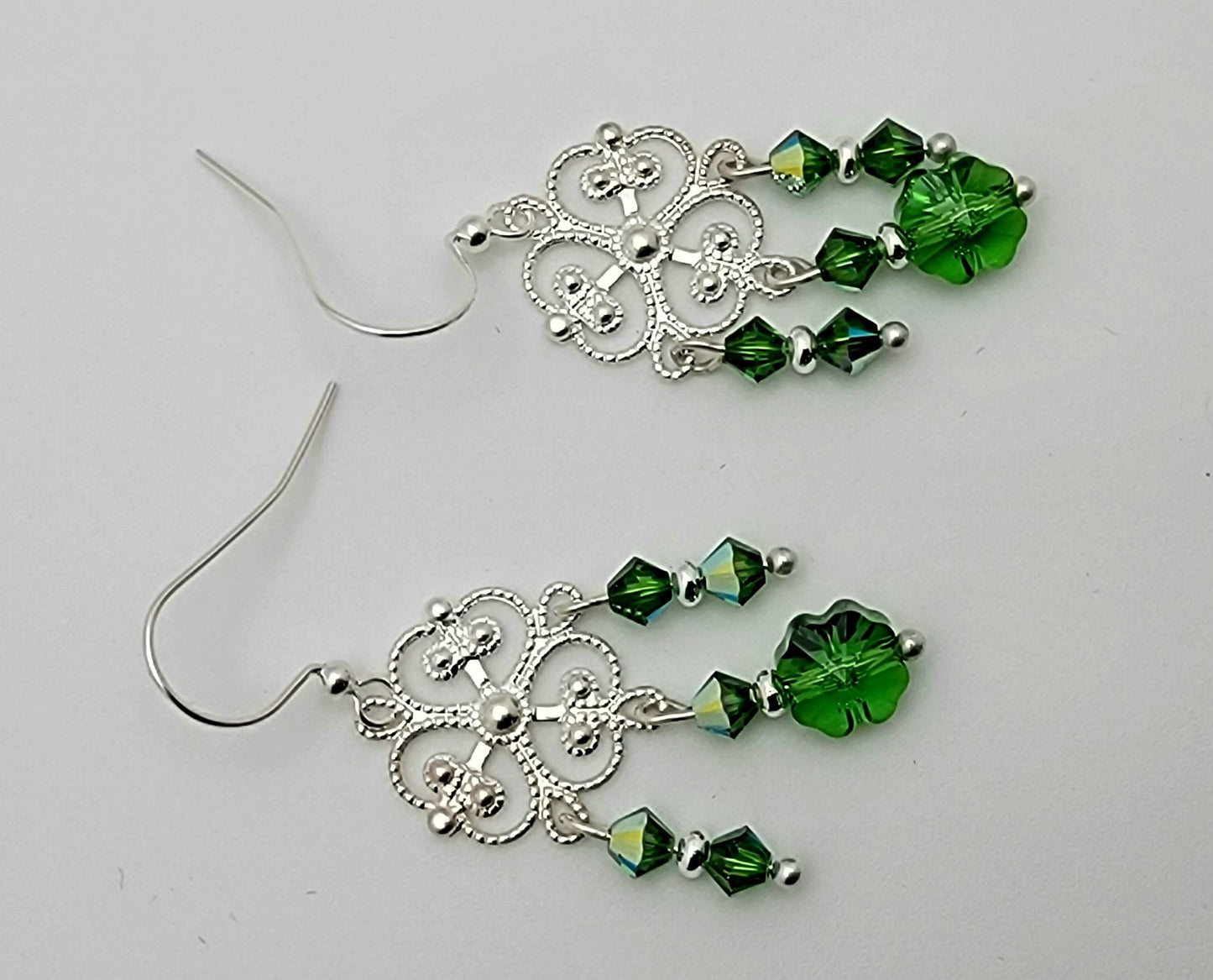 Crystal Passion Fern Green & Silver Lucky Clover