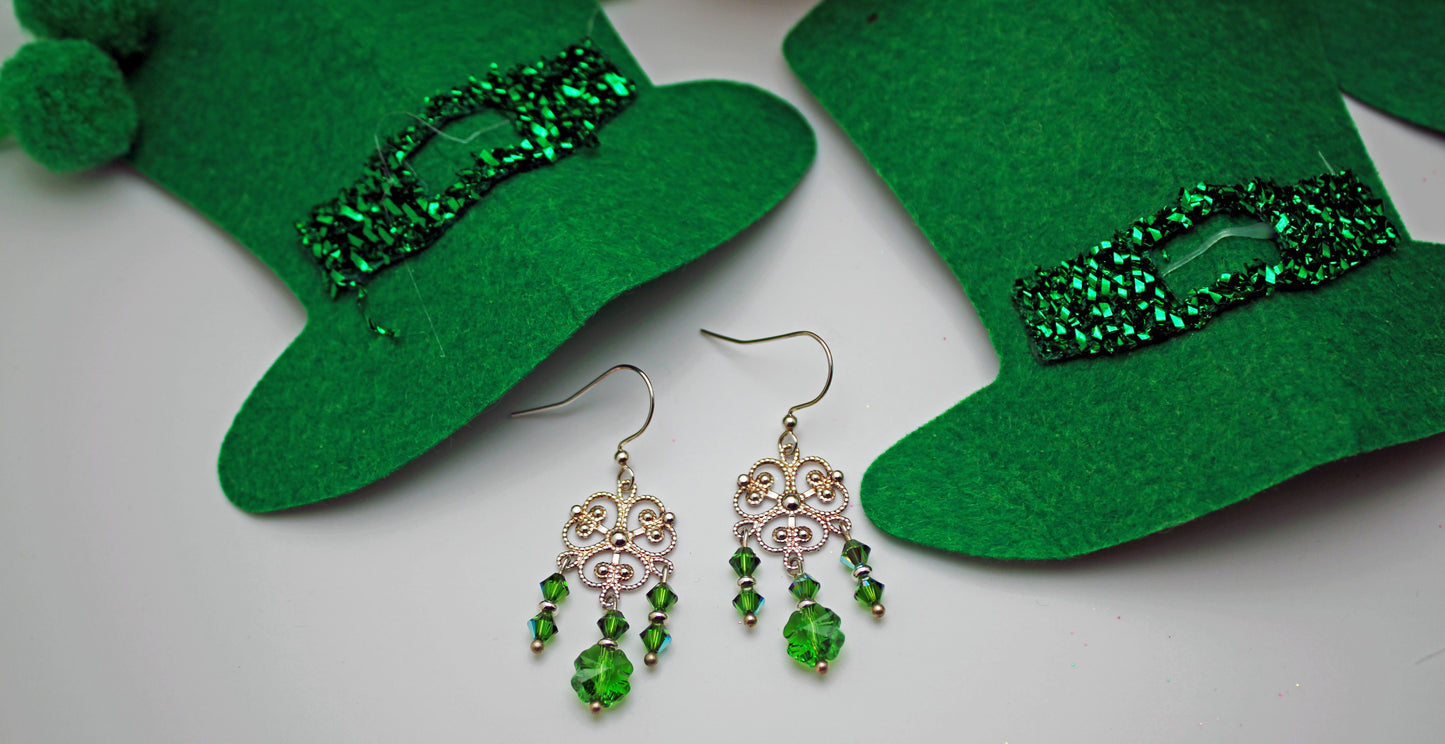 Crystal Passion Fern Green & Silver Lucky Clover