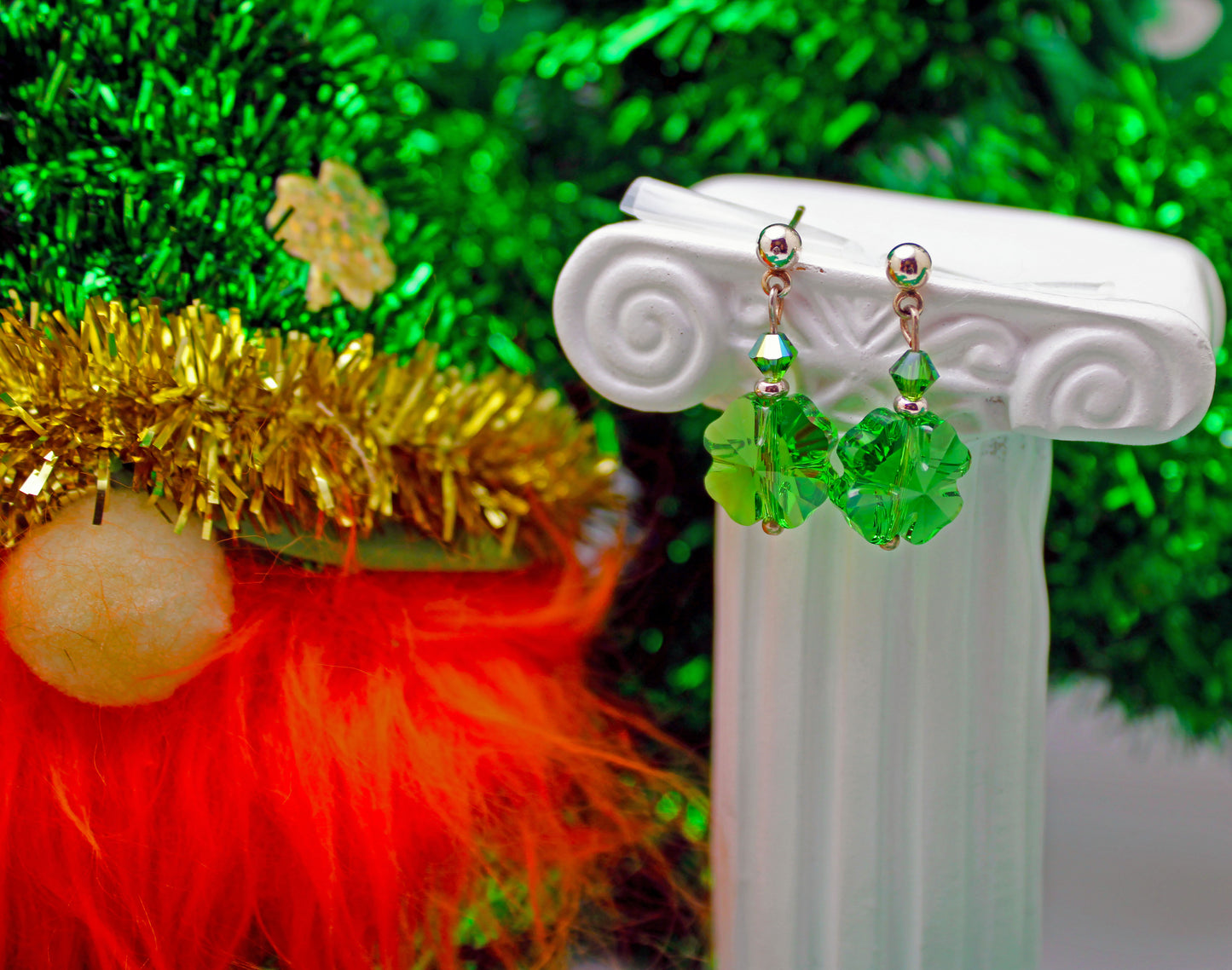 Crystal Passion and Silver Large Lucky Clover