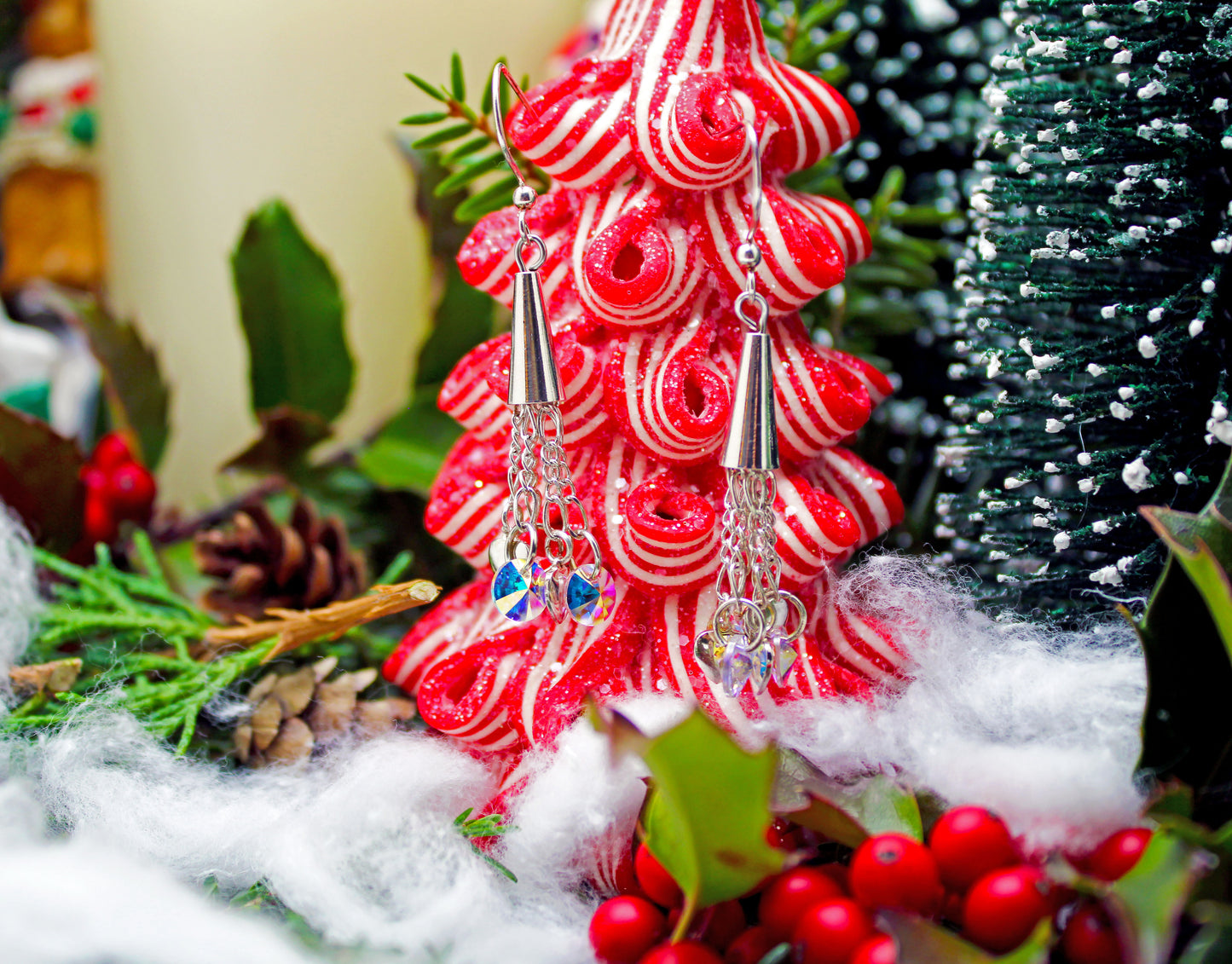 Silver Heart & Crystal Passion Disk Dangles