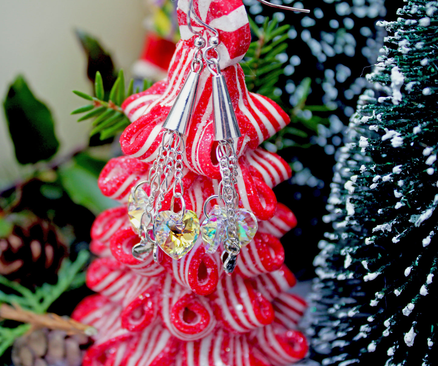 Swarovski Crystal Heart Dangle Earrings