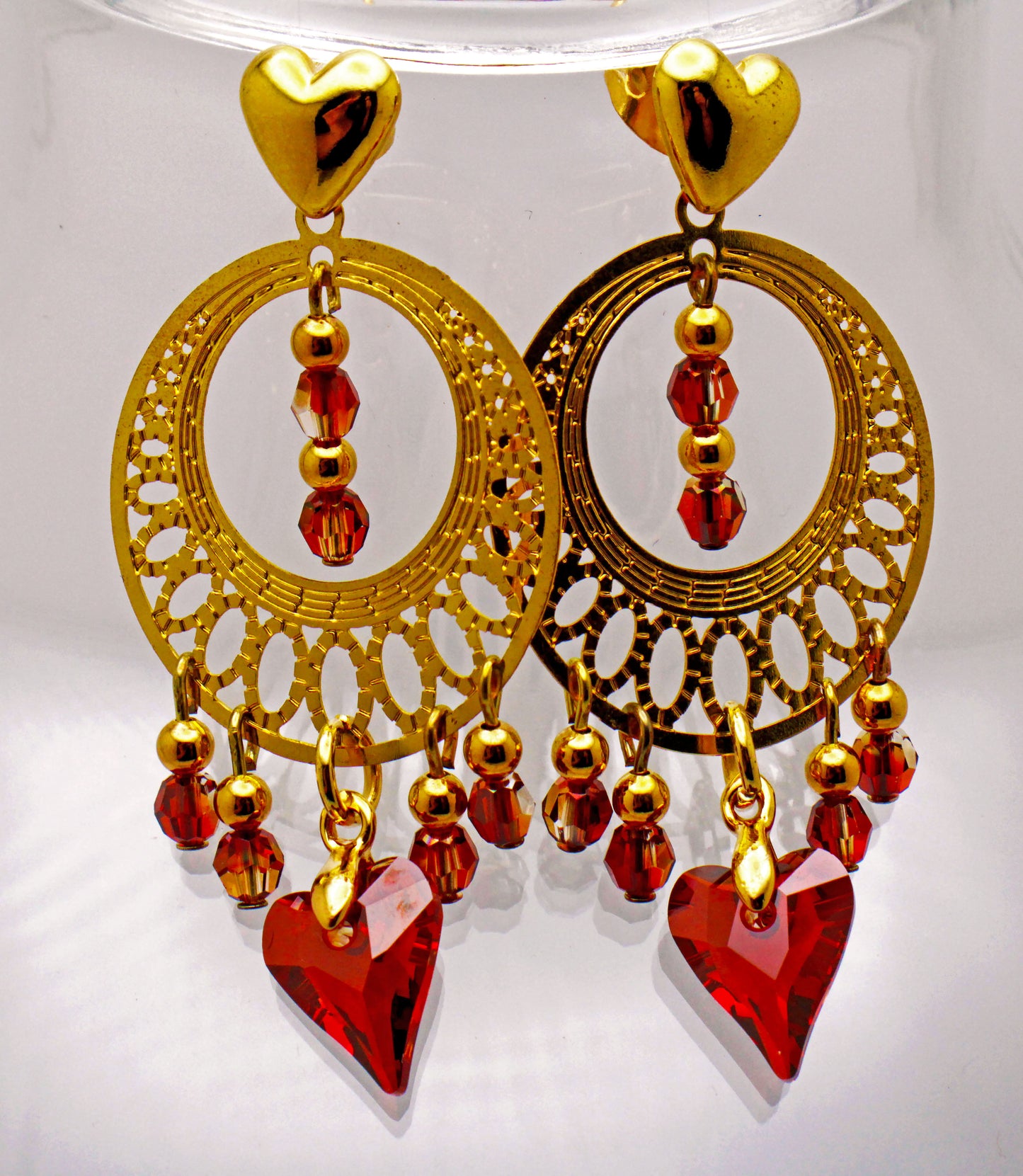 Swarovski Red Magma Wild Heart Earrings