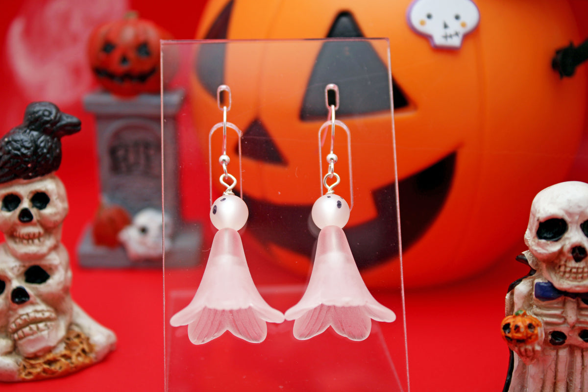 Floating Ghost Earrings with Silver Accents