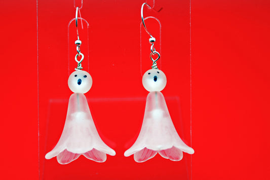Floating Ghost Earrings with Silver Accents