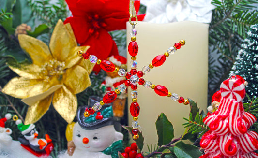 Red & Gold Star Ornament