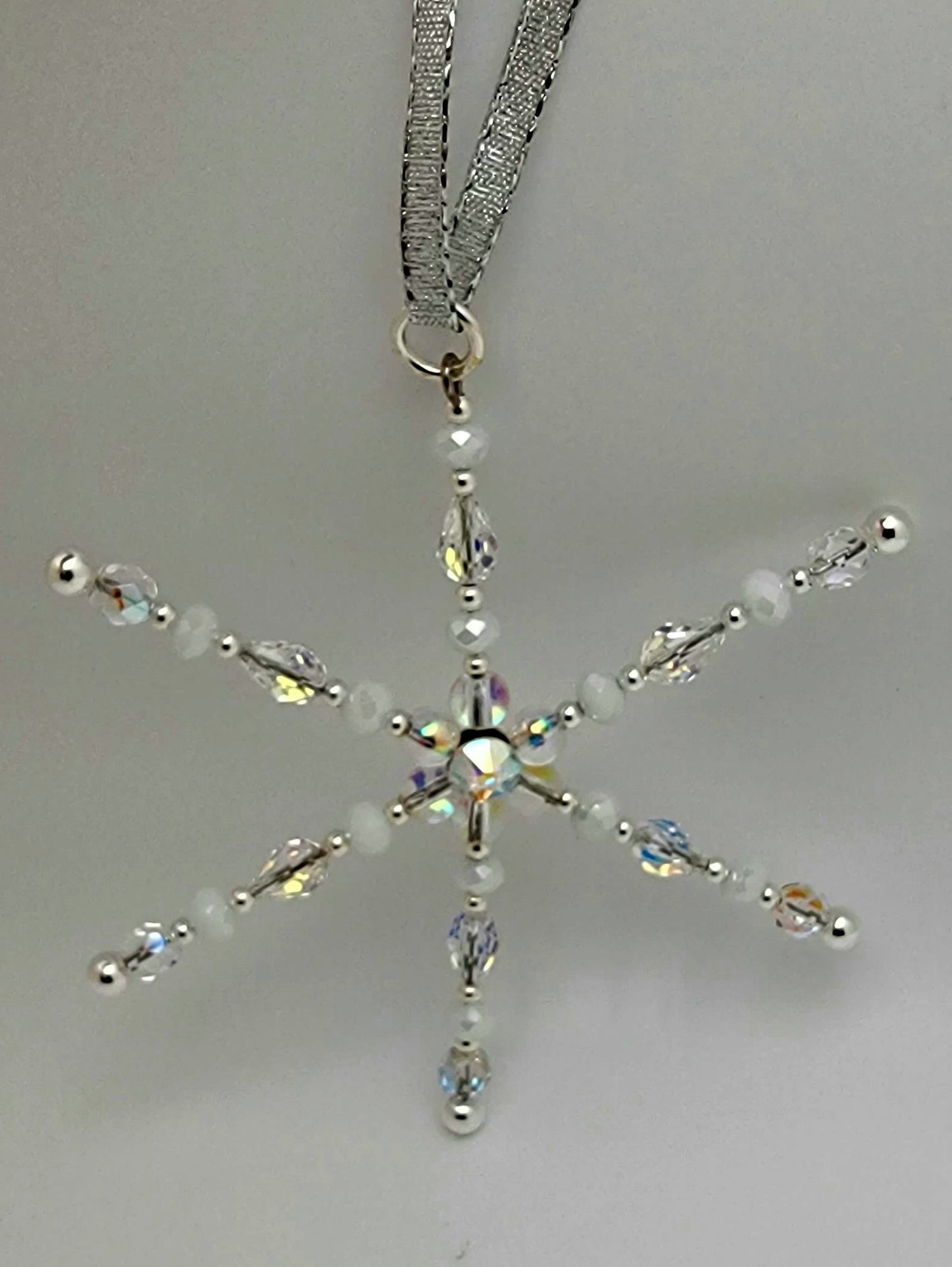 Clear and White Crystal Ornament